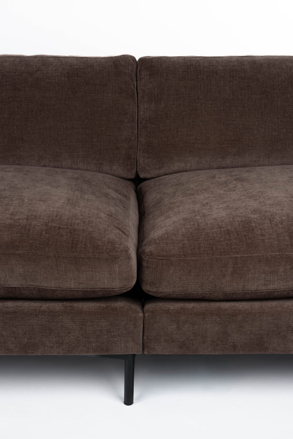 Canapé droit 4,5 places en tissu marron foncé 335x82cm Summer - Zuiver — vue 5