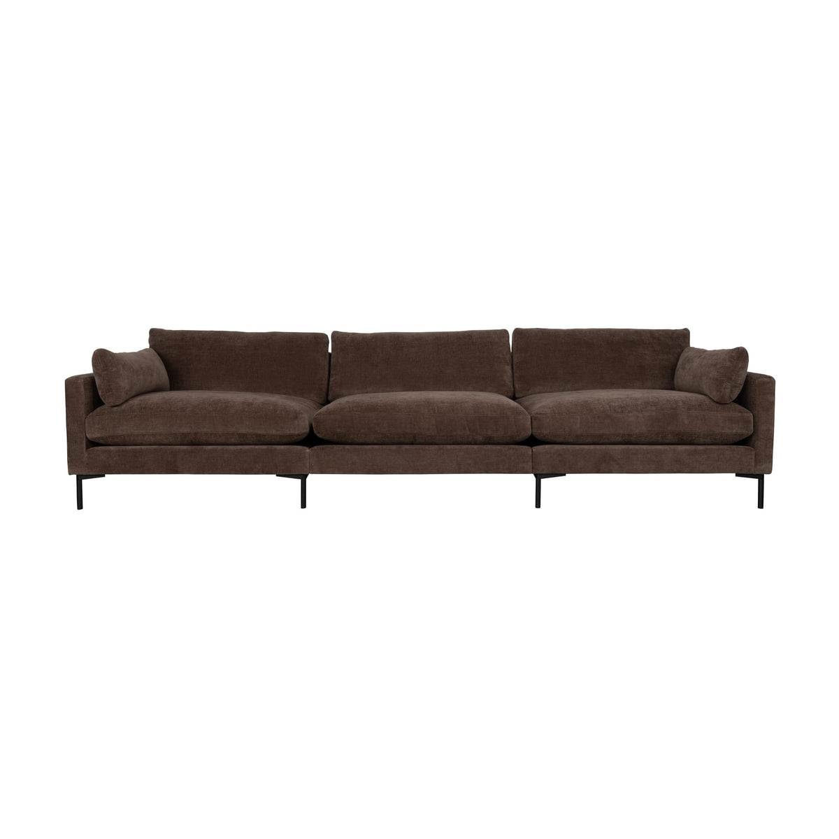 Canapé droit 4,5 places en tissu marron foncé 335x82cm Summer - Zuiver