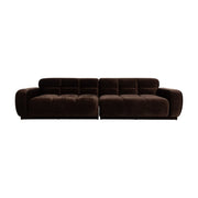 Canapé droit 4,5 places en velours marron 308x78cm Hazel - Zuiver