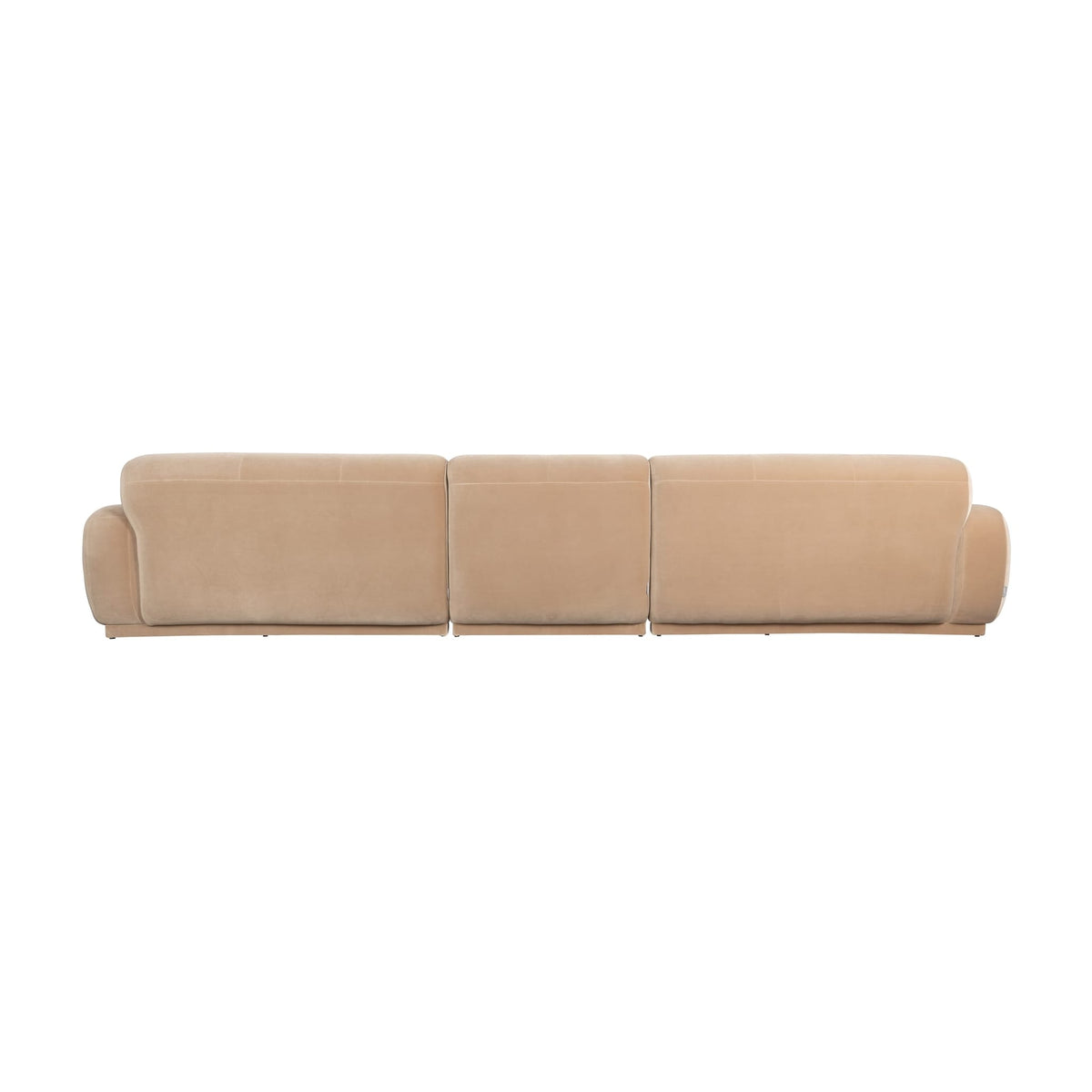 Canapé droit 6 places en velours beige 353x78cm Hazel - Zuiver — vue 3