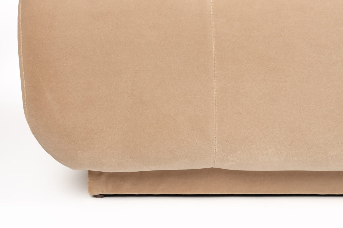 Canapé droit 6 places en velours beige 353x78cm Hazel - Zuiver — vue 6