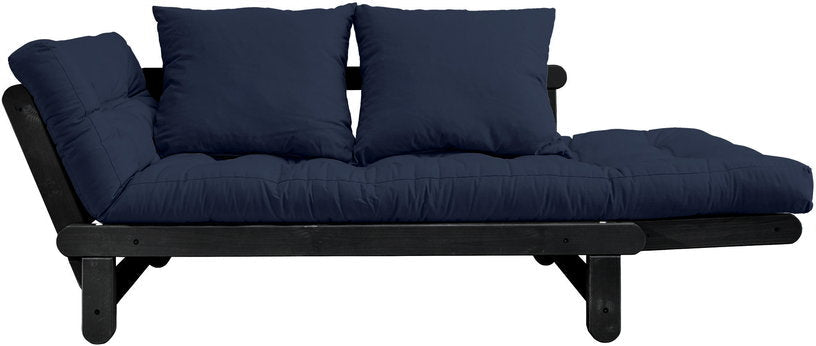 Canapé en bois noir convertible 2 places bleu marine Beat - Karup Design - The Cool Republic