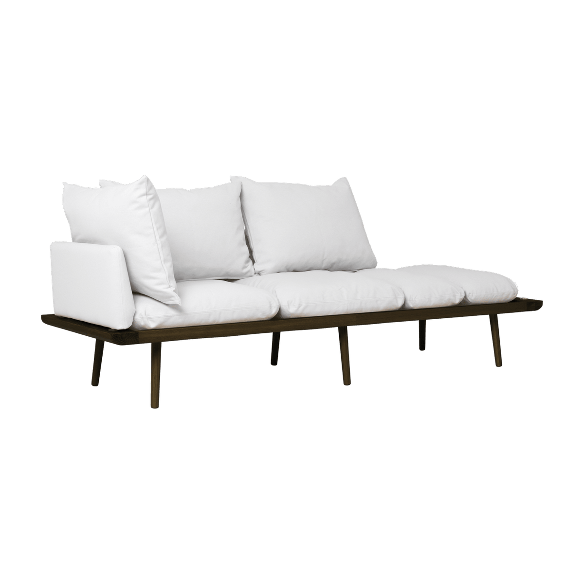 Canapé en chêne foncé et tissu gris clair 231 cm Lounge Around - UMAGE - The Cool Republic