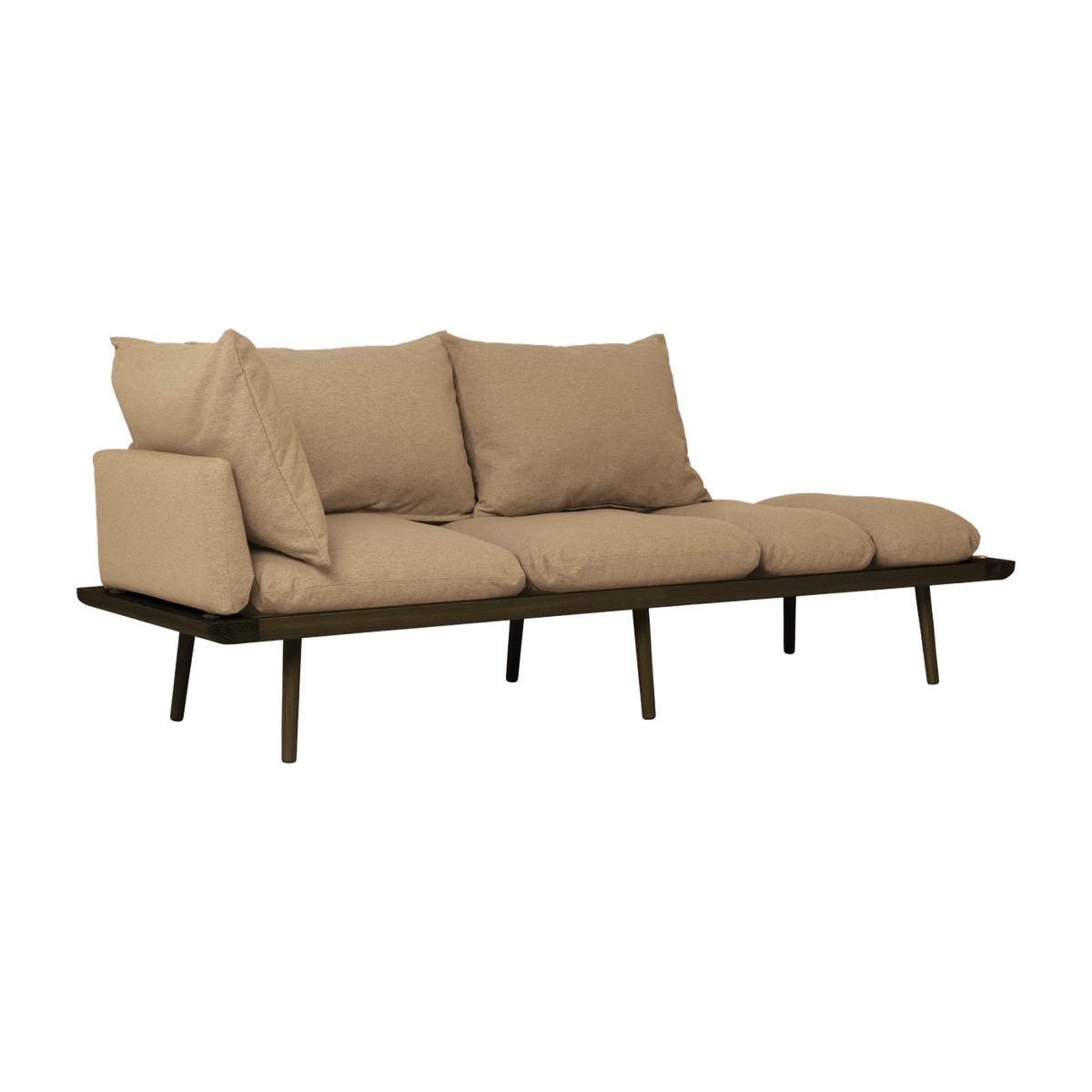 Canapé en chêne foncé et tissu marron 231 cm Lounge Around - UMAGE - The Cool Republic