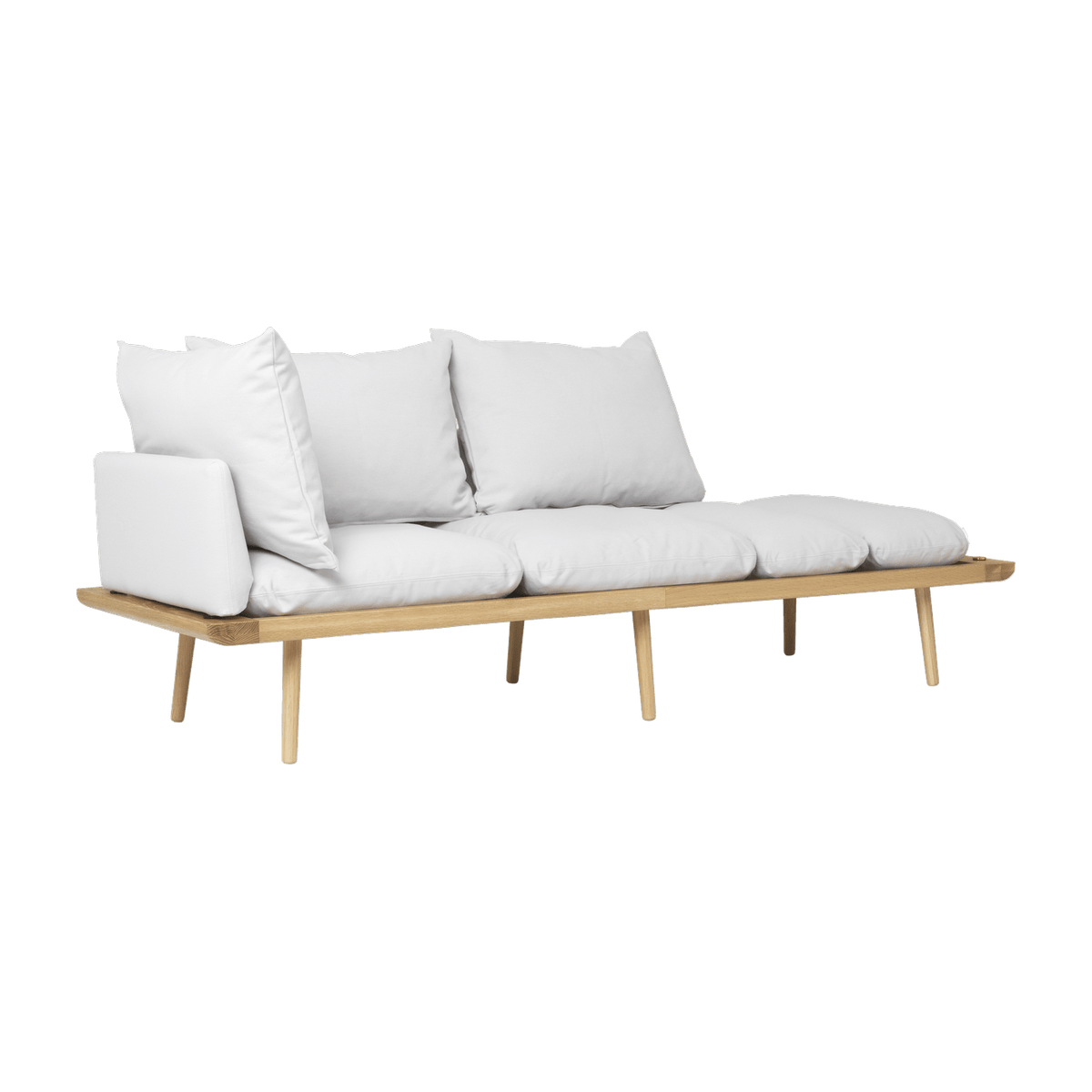 Canapé en chêne naturel et tissu gris clair 231 cm Lounge Around - UMAGE - The Cool Republic