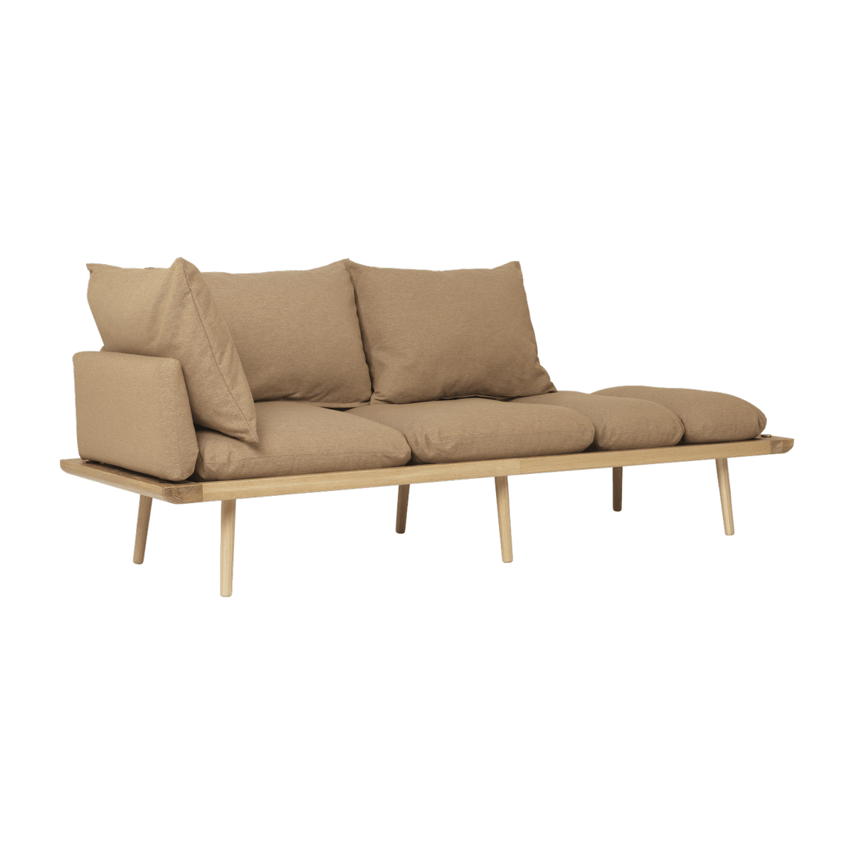 Canapé en chêne naturel et tissu marron 231 cm Lounge Around - UMAGE - The Cool Republic