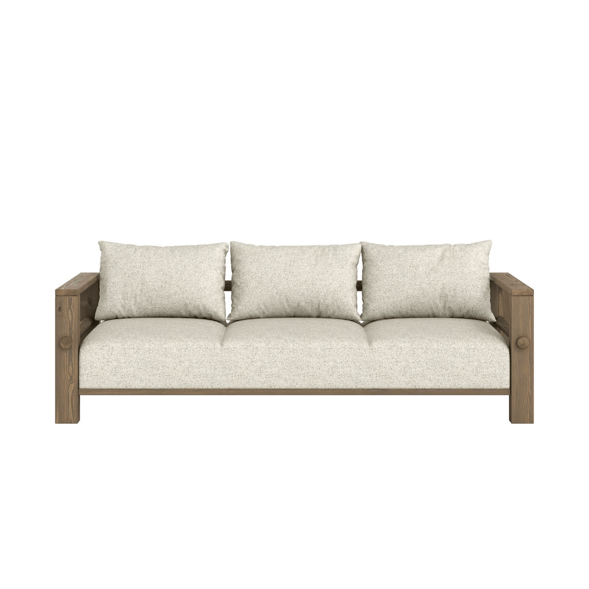 Canapé en pin foncé et son futon clair 94x225x82cm Bare - Karup Design - The Cool Republic