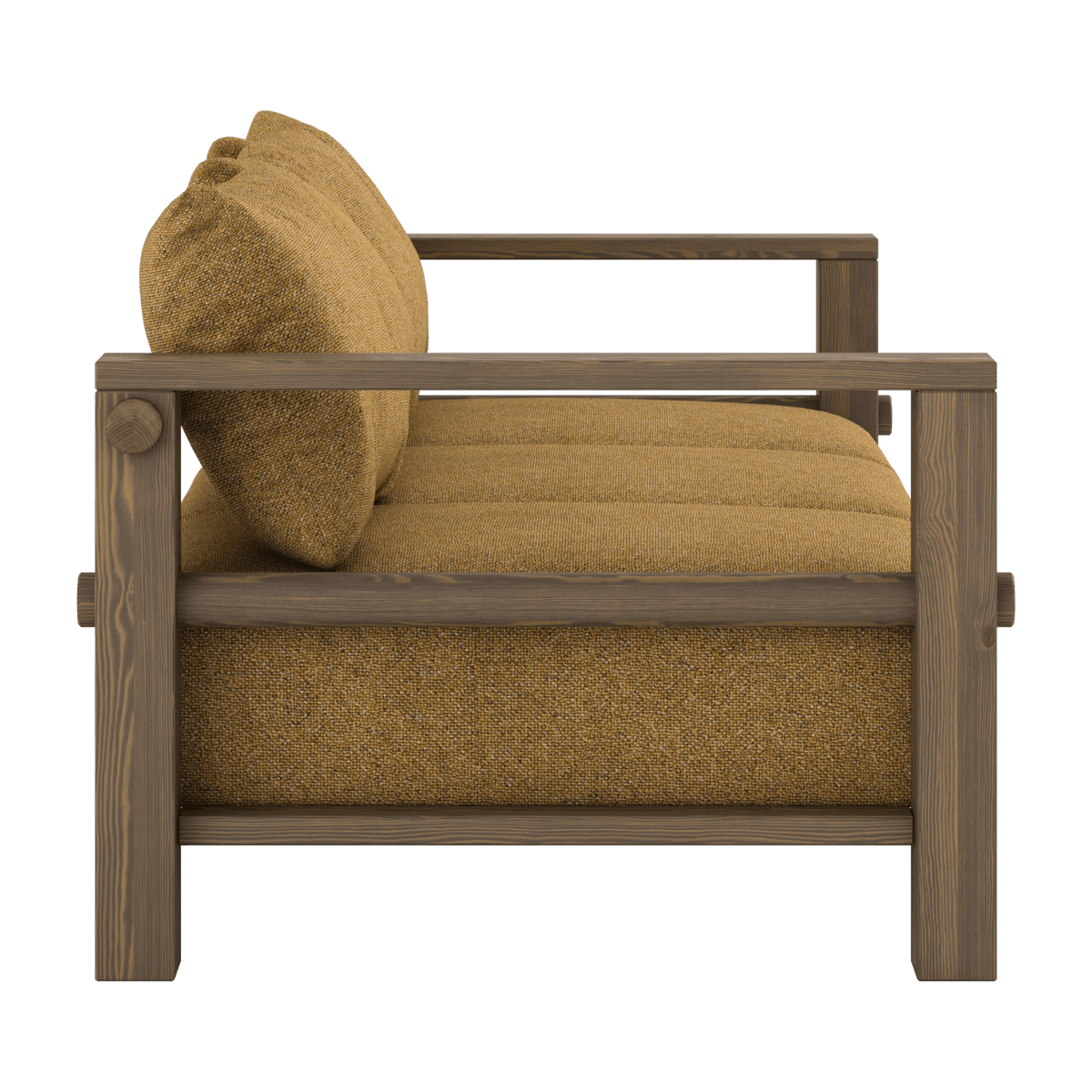 Canapé en pin foncé et son futon golden ochre 94x225x82cm Bare - Karup Design - The Cool Republic