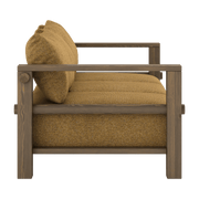 Canapé en pin foncé et son futon golden ochre 94x225x82cm Bare - Karup Design - The Cool Republic