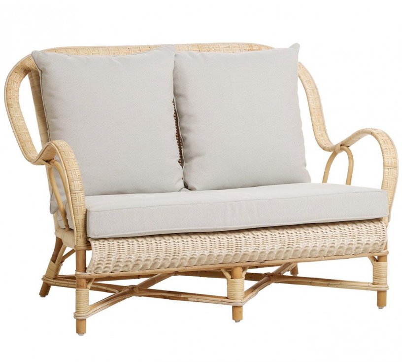 Canapé en rotin naturel avec coussin Nantucket - KOK - The Cool Republic
