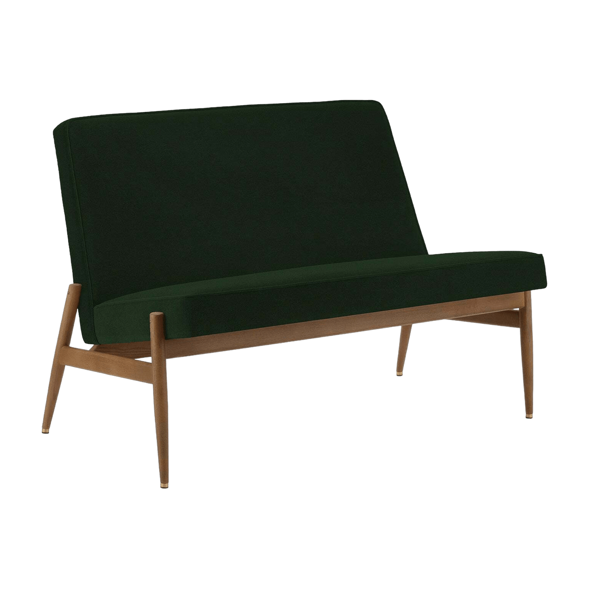 Canapé en velours vert bouteille et frêne foncé 112 cm Fox - 366 Concept - The Cool Republic