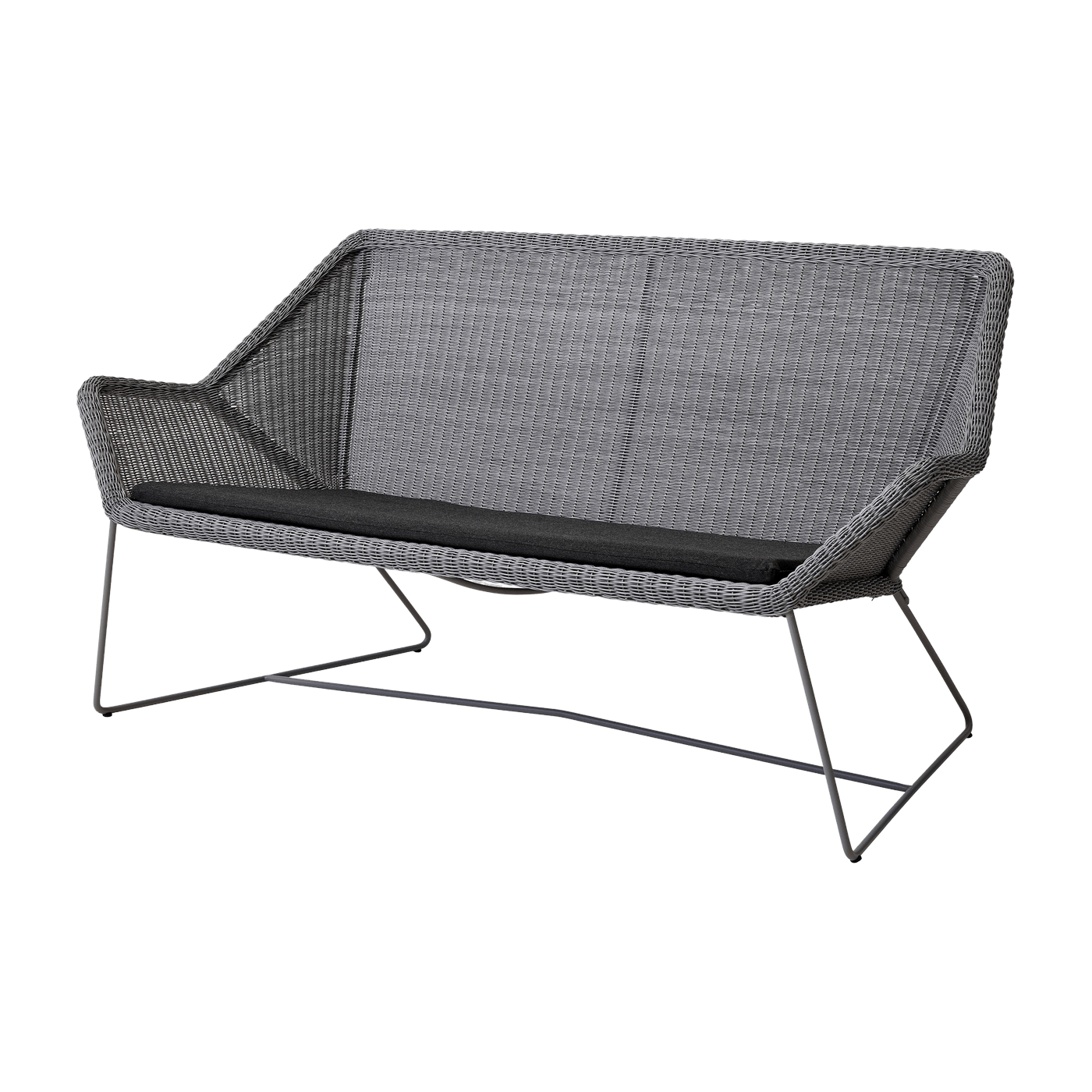 Canapé gris avec coussin d'assise noir Breeze - Cane-Line - The Cool Republic