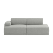 Canapé gris clair 2 places angle gauche Connect Soft - Muuto - The Cool Republic