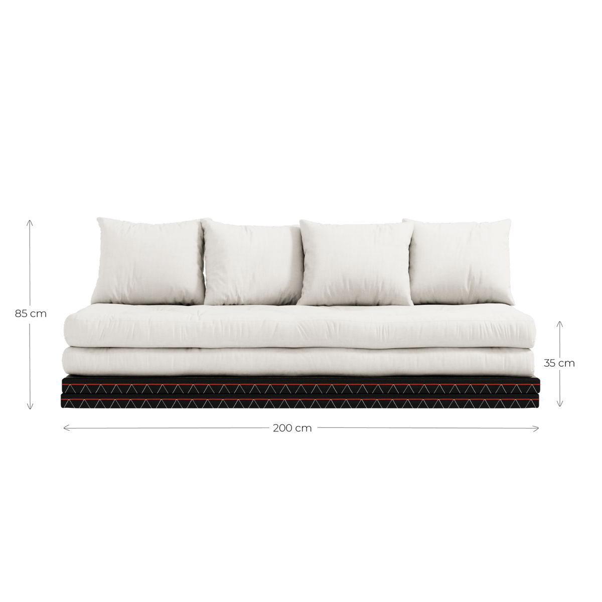 Canapé-lit avec 2 tatami et matelas marron 80x200cm Chico - Karup Design - The Cool Republic