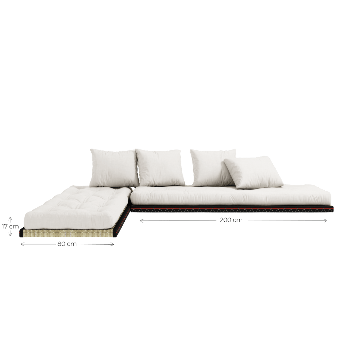 Canapé-lit avec 2 tatami et matelas marron 80x200cm Chico - Karup Design - The Cool Republic