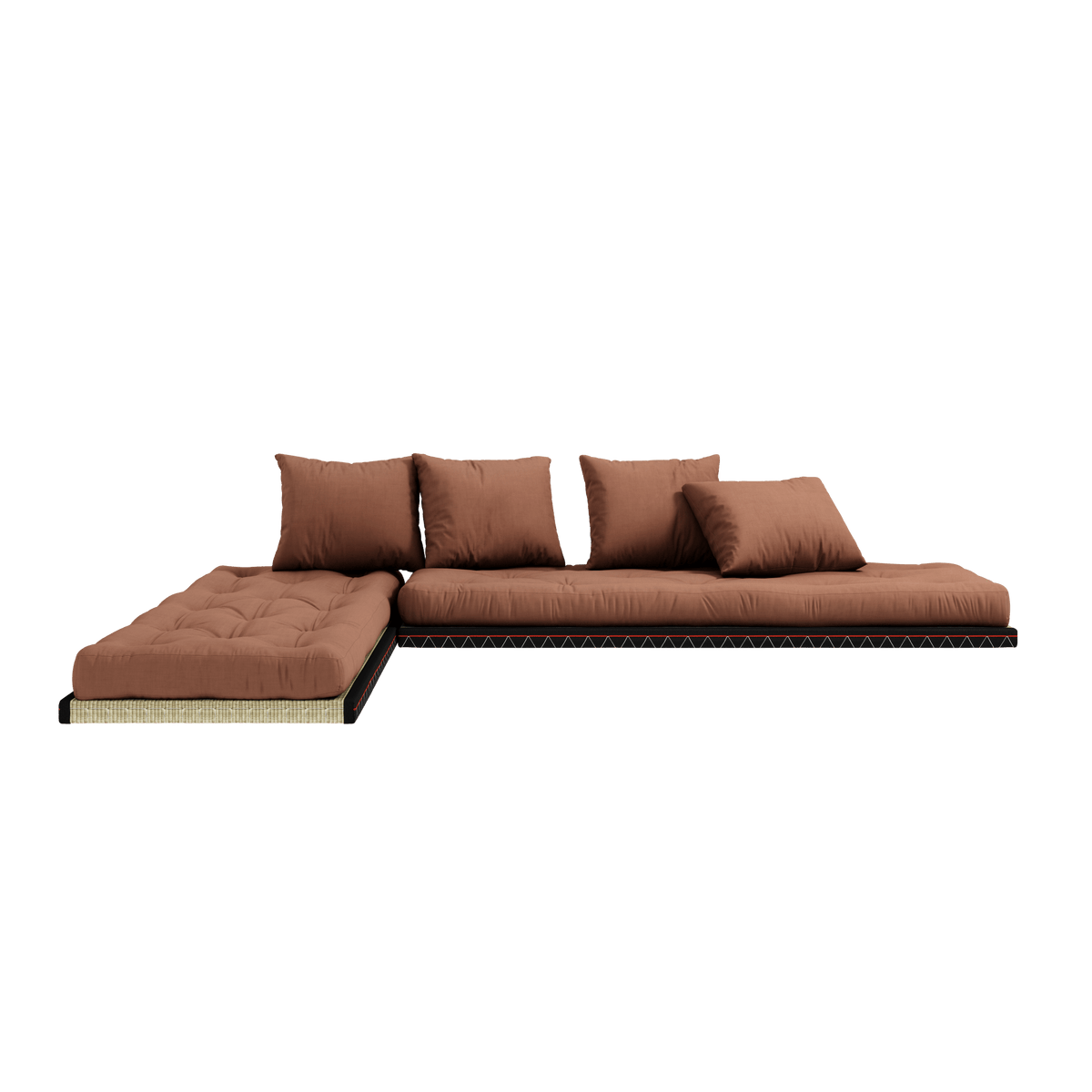 Canapé-lit avec 2 tatami et matelas marron argile 80x200cm Chico - Karup Design - The Cool Republic