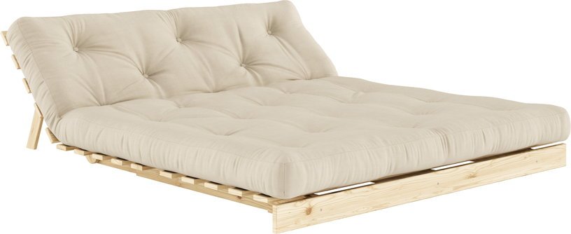 Canapé - lit beige clair pin massif Roots 160 - Karup Design - The Cool Republic