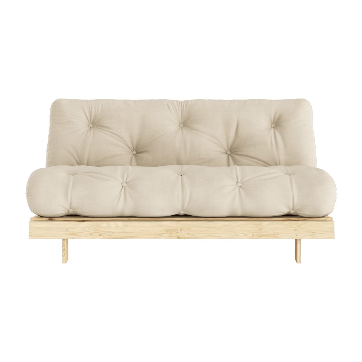 Canapé-lit beige clair pin massif Roots 160 - Karup Design - The Cool Republic