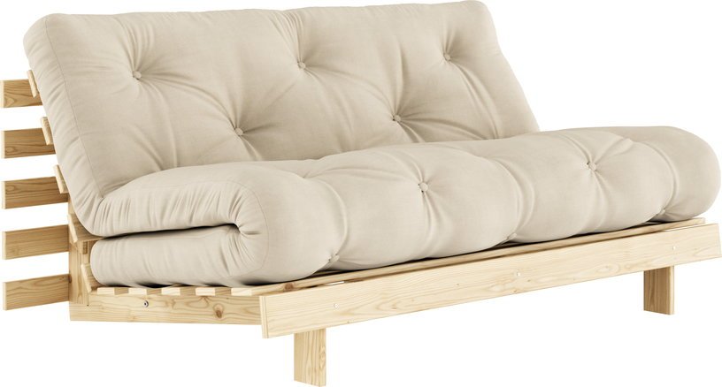 Canapé - lit beige clair pin massif Roots 160 - Karup Design - The Cool Republic