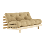 Canapé-lit beige wheat pin massif Roots 160 - Karup Design - The Cool Republic