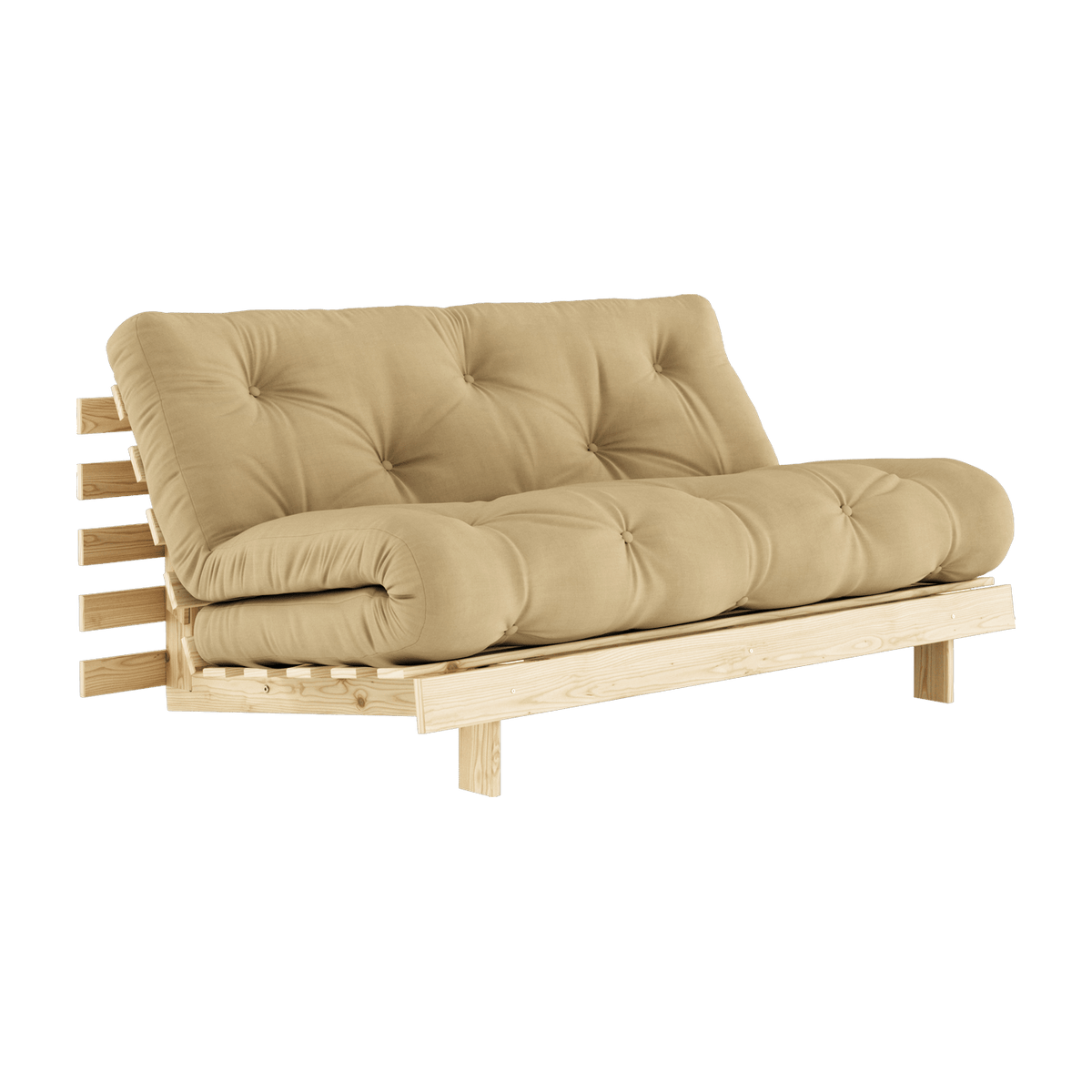 Canapé-lit beige wheat pin massif Roots 160 - Karup Design - The Cool Republic
