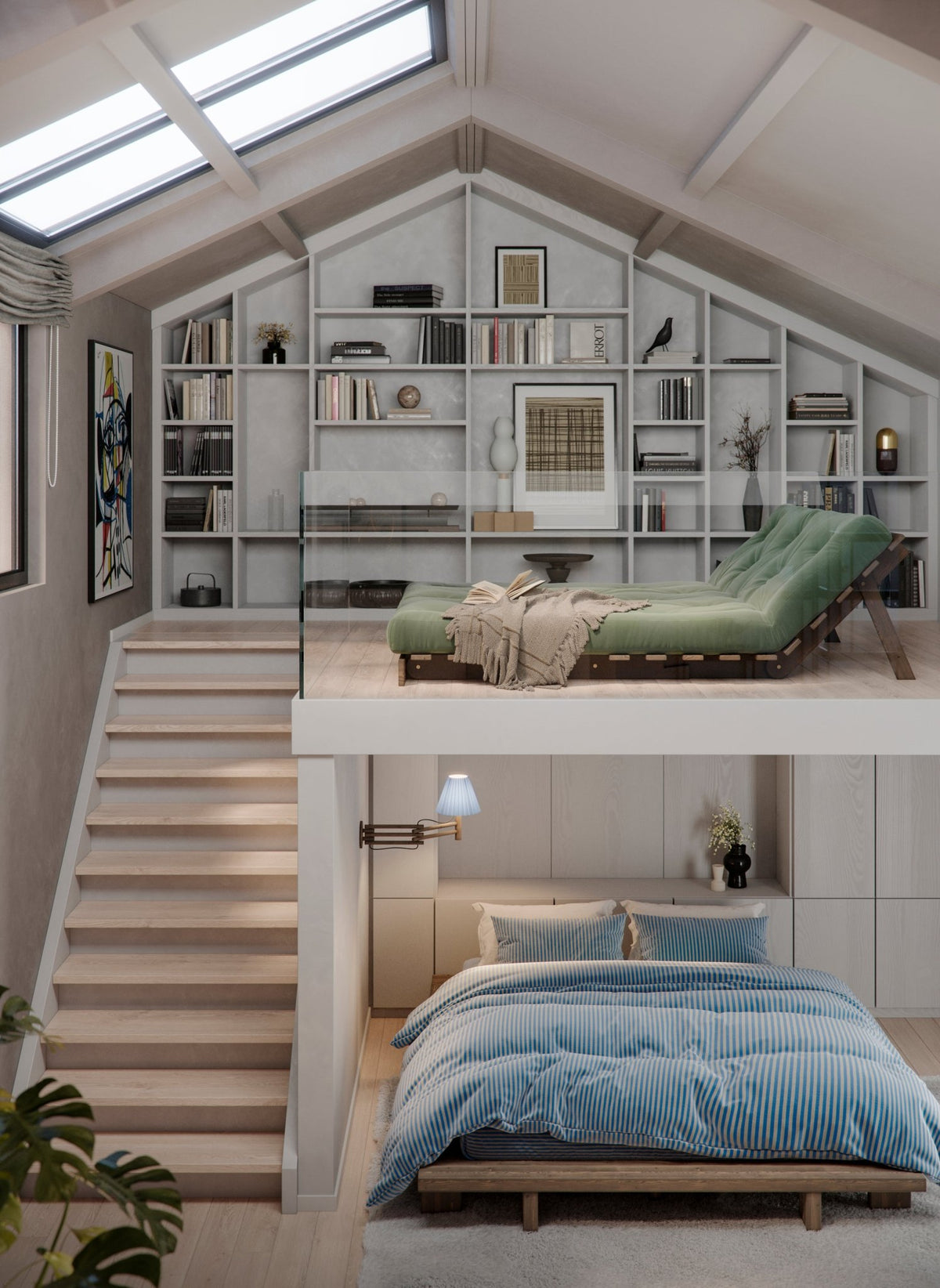 Canapé-lit coloris Lin en pin massif Roots 140 - Karup Design - The Cool Republic