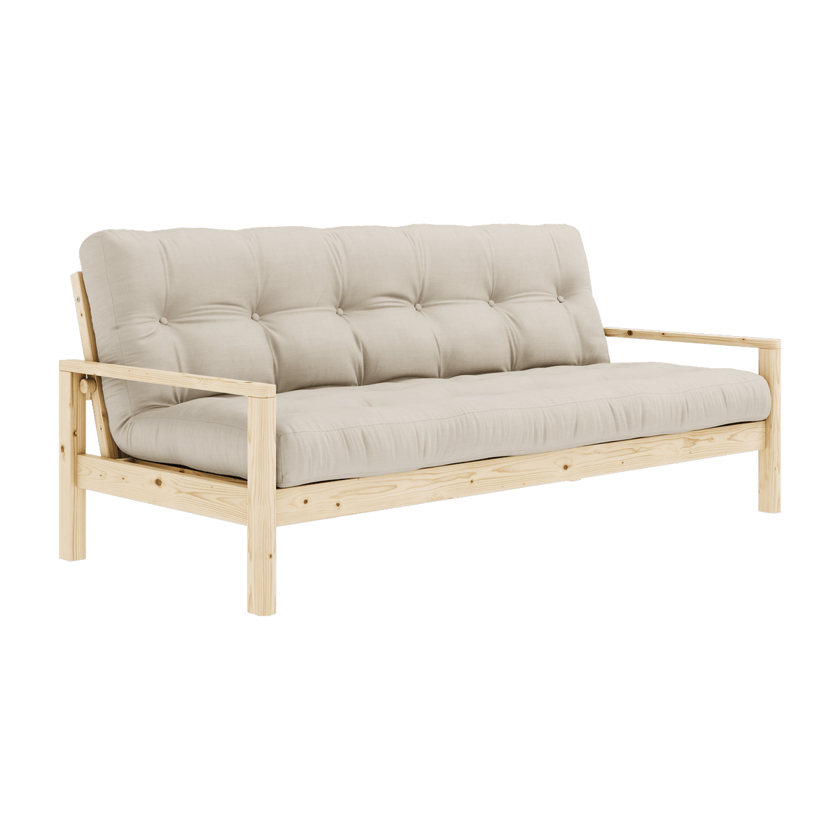 Canapé-lit en bois clair et tissu beige Knob - Karup Design - The Cool Republic