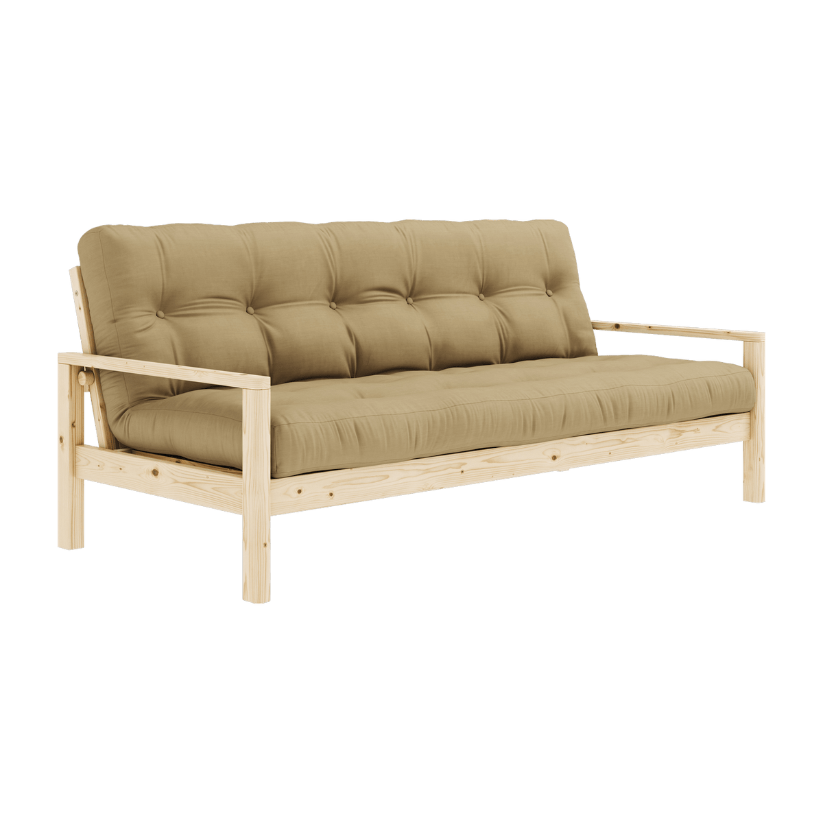 Canapé-lit en bois clair et tissu blé beige Knob - Karup Design - The Cool Republic