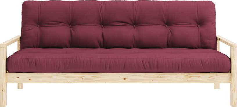 Canapé-lit en bois clair et tissu bordeaux Knob - Karup Design - The Cool Republic