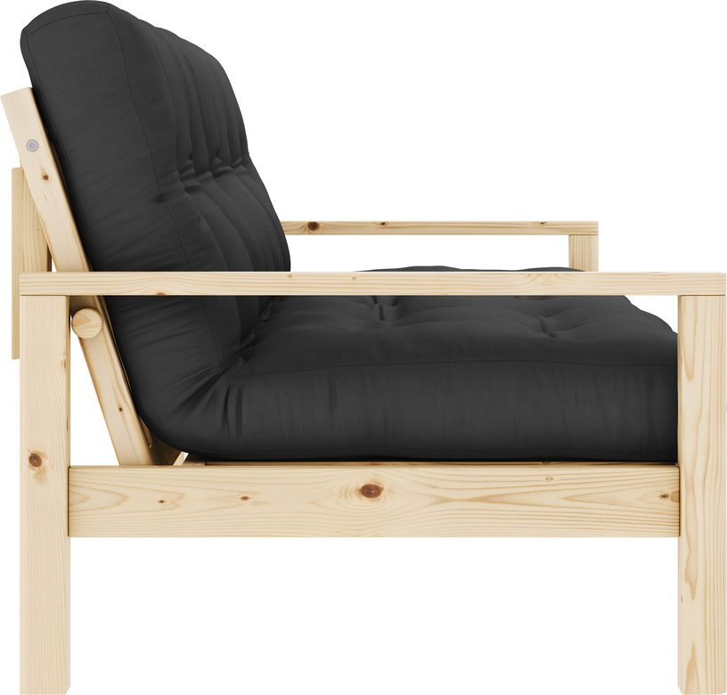 Canapé-lit en bois clair et tissu gris foncé Knob - Karup Design - The Cool Republic