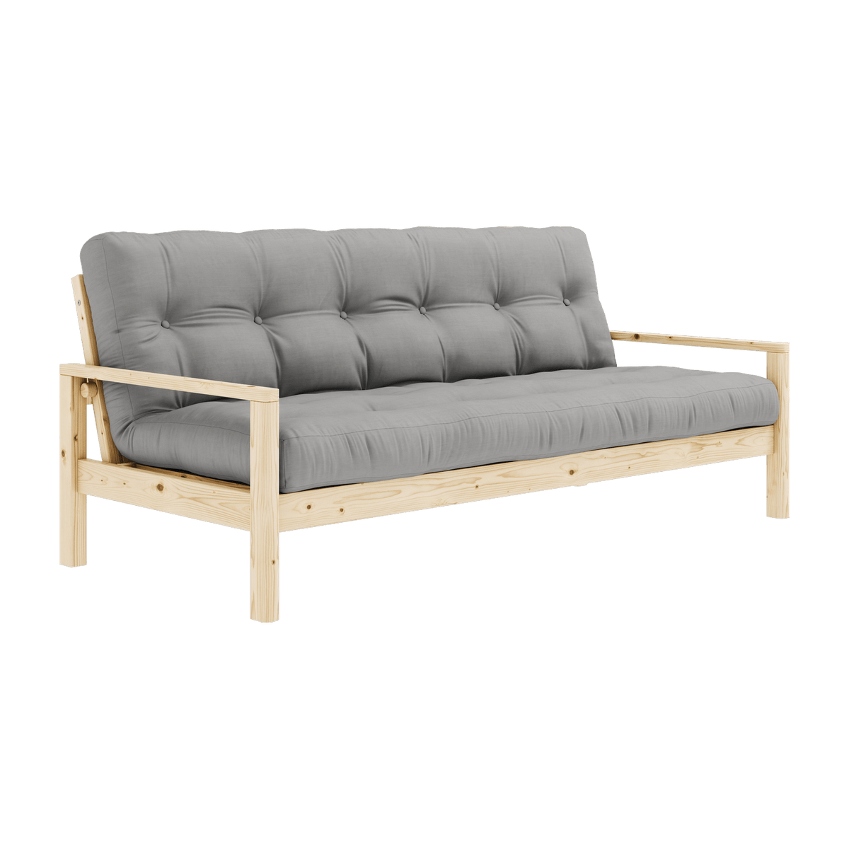 Canapé-lit en bois clair et tissu gris Knob - Karup Design - The Cool Republic