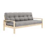 Canapé-lit en bois clair et tissu gris Knob - Karup Design - The Cool Republic