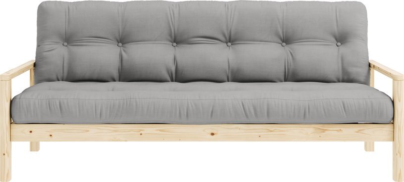 Canapé-lit en bois clair et tissu gris Knob - Karup Design - The Cool Republic
