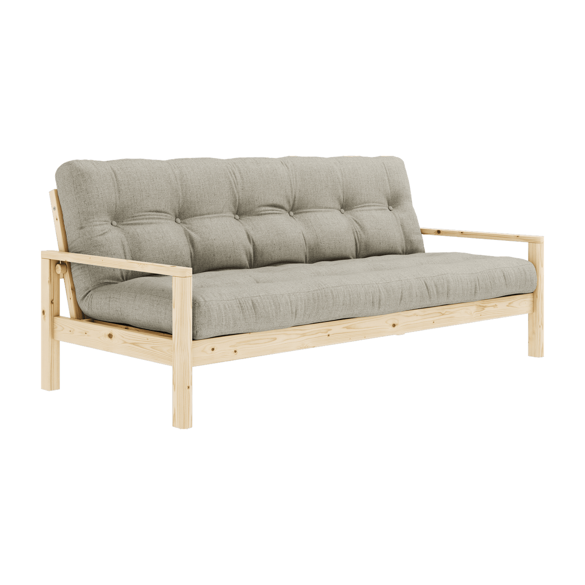 Canapé-lit en bois clair et tissu lin Knob - Karup Design - The Cool Republic