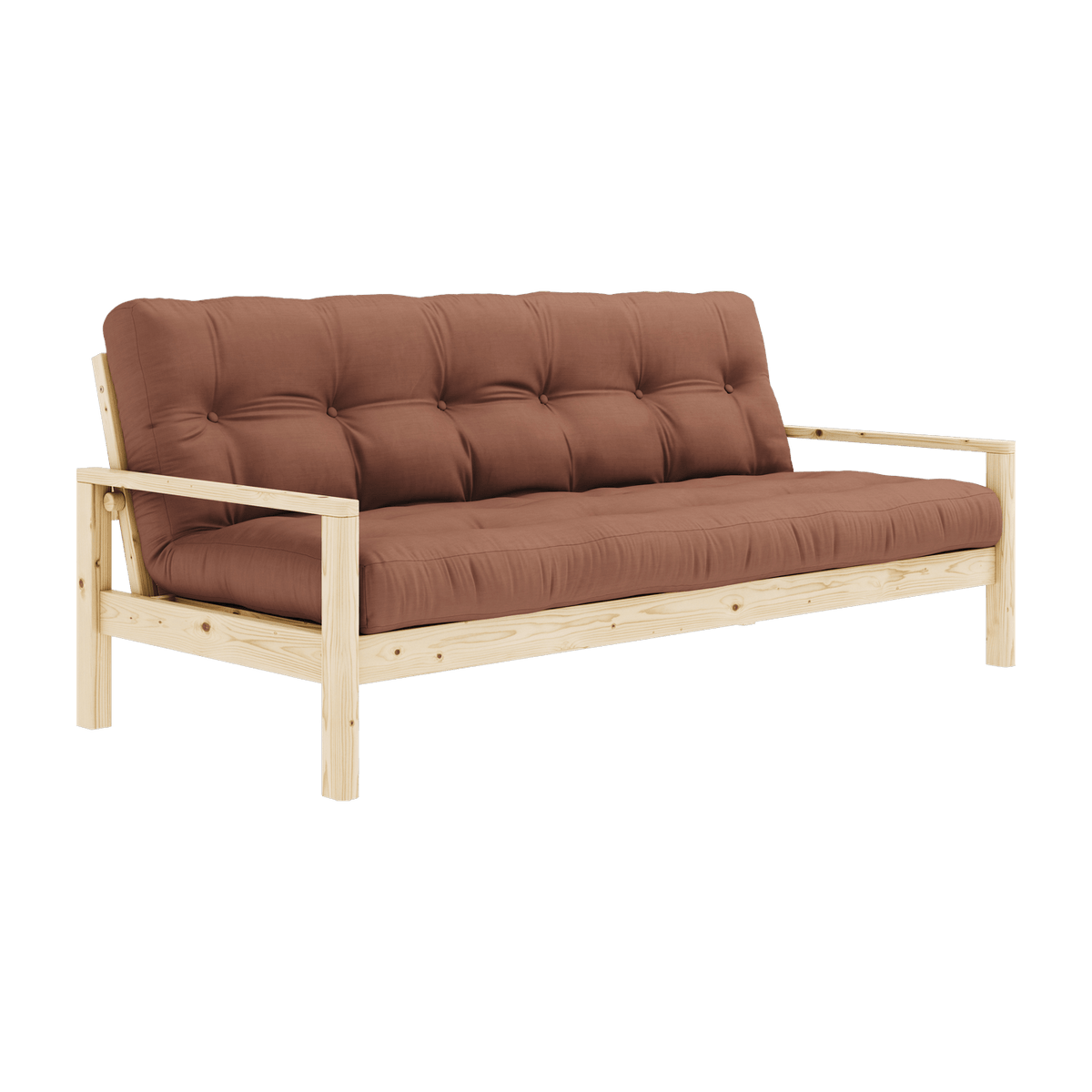 Canapé-lit en bois clair et tissu marron argile Knob - Karup Design - The Cool Republic