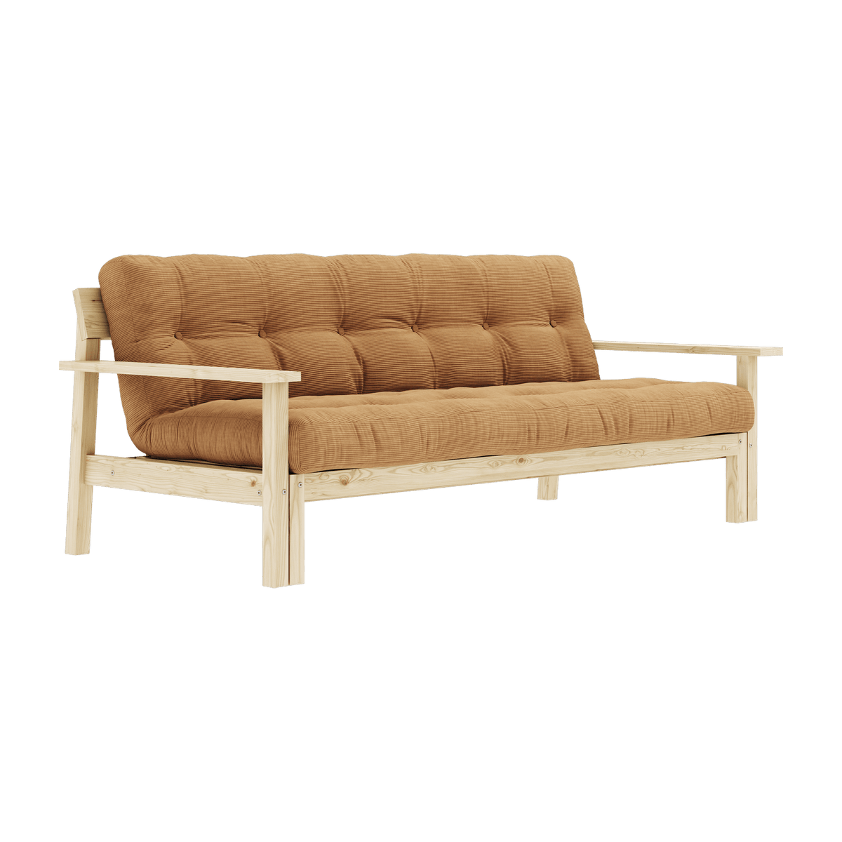 Canapé-lit en bois clair et tissu marron fudge Unwind - Karup Design - The Cool Republic