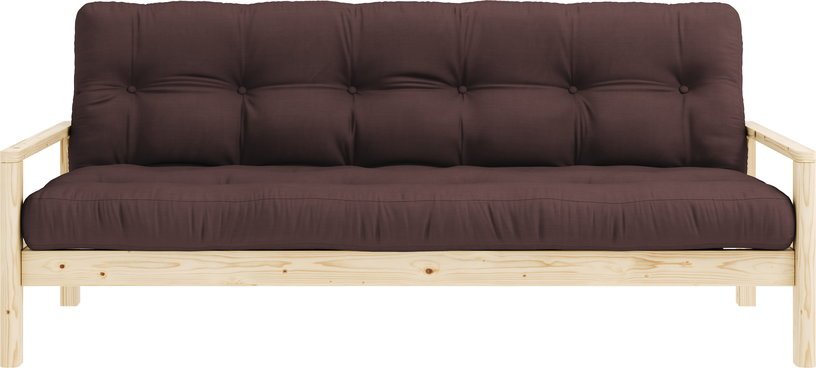Canapé-lit en bois clair et tissu marron Knob - Karup Design - The Cool Republic