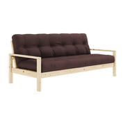 Canapé-lit en bois clair et tissu marron Knob - Karup Design - The Cool Republic