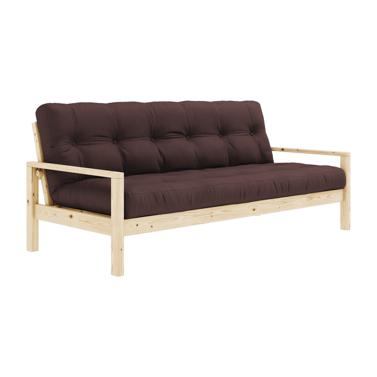 Canapé-lit en bois clair et tissu marron Knob - Karup Design - The Cool Republic