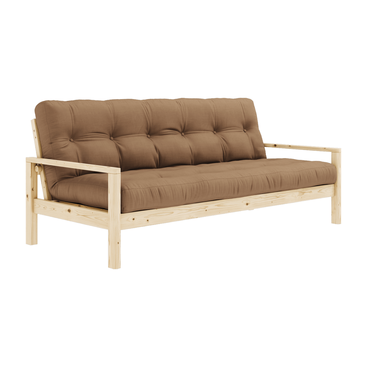 Canapé-lit en bois clair et tissu mocca Knob - Karup Design - The Cool Republic