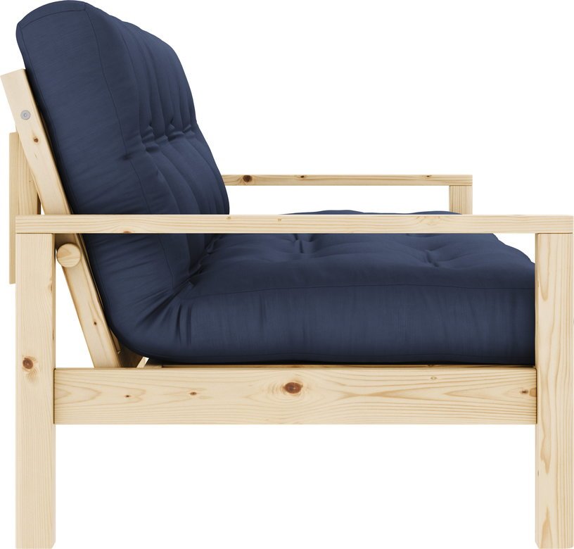 Canapé-lit en bois clair et tissu navy Knob - Karup Design - The Cool Republic