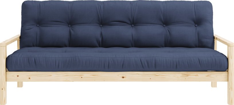 Canapé-lit en bois clair et tissu navy Knob - Karup Design - The Cool Republic