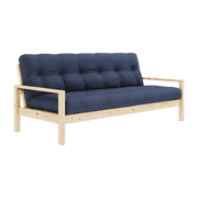 Canapé-lit en bois clair et tissu navy Knob - Karup Design - The Cool Republic