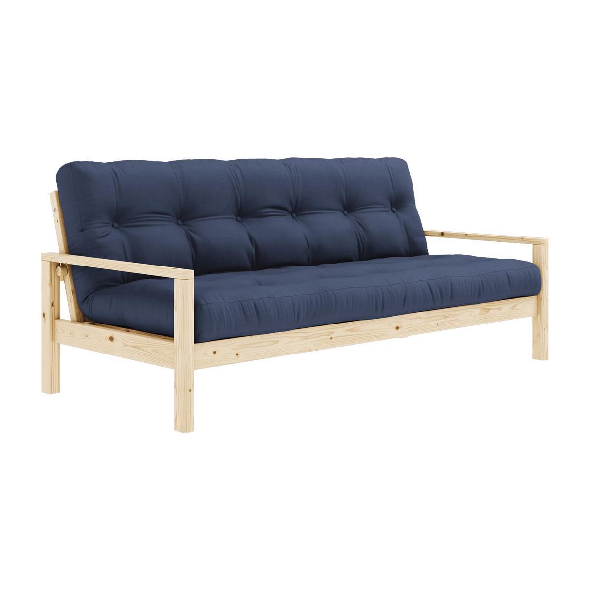 Canapé-lit en bois clair et tissu navy Knob - Karup Design - The Cool Republic