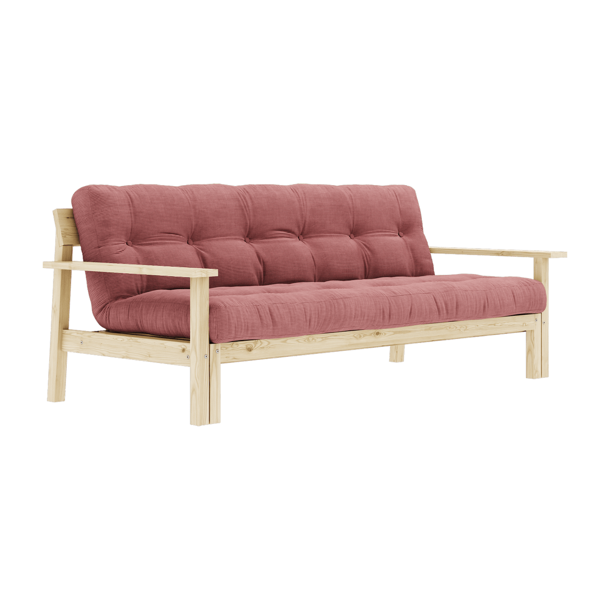 Canapé-lit en bois clair et tissu rose sorbet Unwind - Karup Design - The Cool Republic