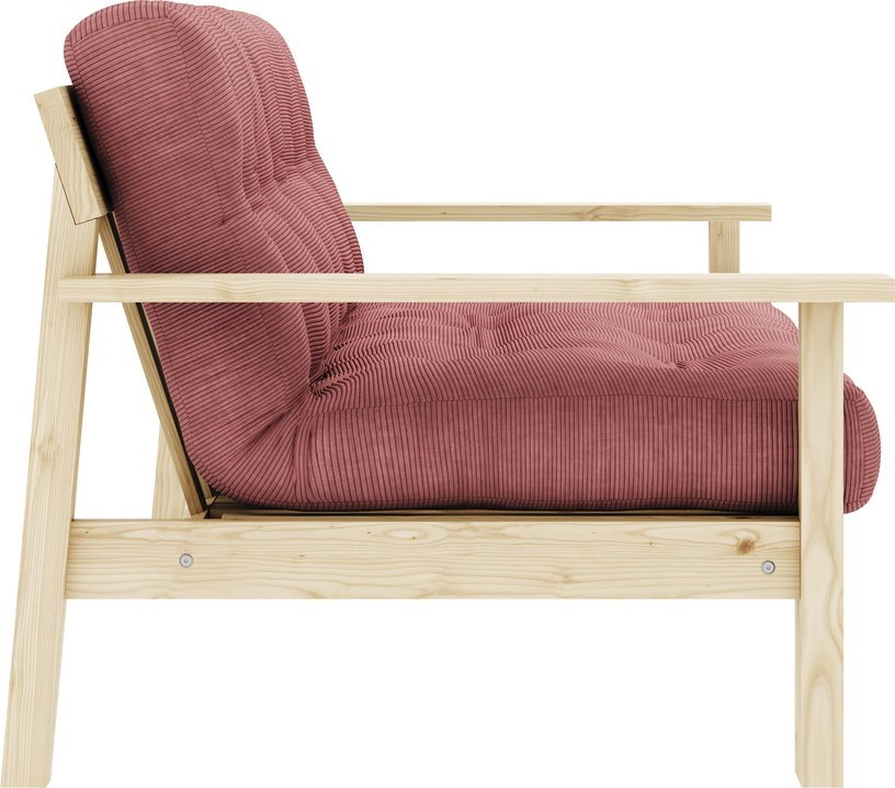 Canapé-lit en bois clair et tissu rose sorbet Unwind - Karup Design - The Cool Republic