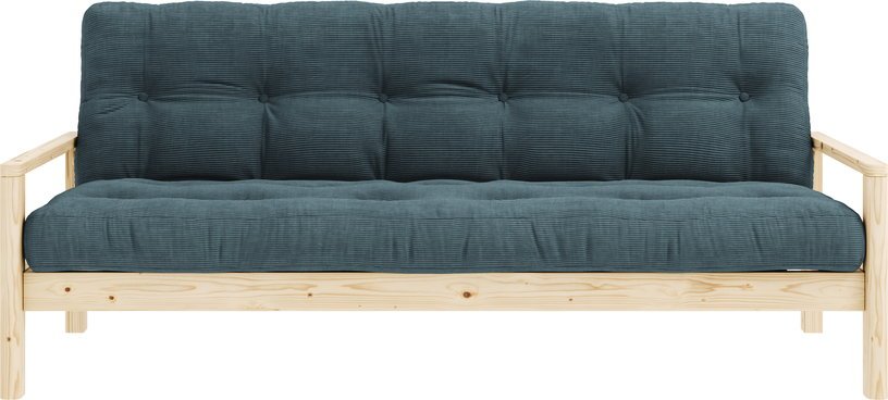 Canapé-lit en bois clair et velours côtelé bleu pale Knob - Karup Design - The Cool Republic