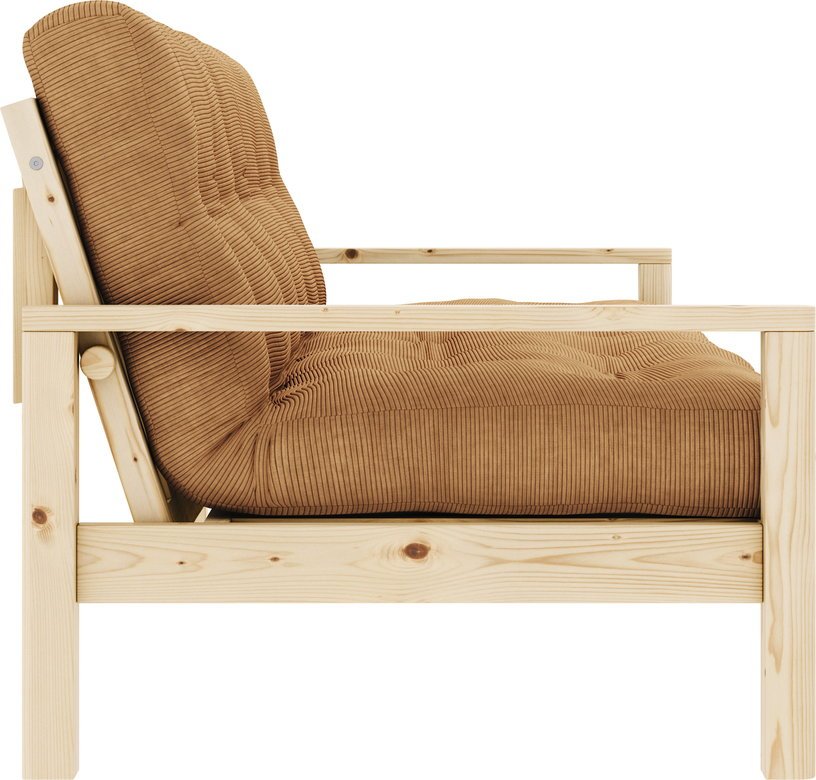 Canapé-lit en bois clair et velours côtelé marron fudge Knob - Karup Design - The Cool Republic