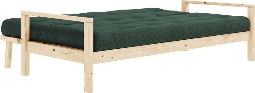 Canapé-lit en bois clair et velours côtelé seaweed Knob - Karup Design - The Cool Republic