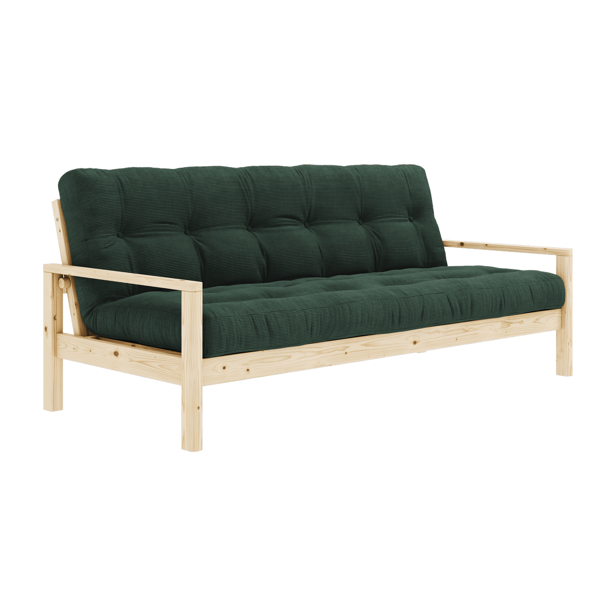 Canapé-lit en bois clair et velours côtelé seaweed Knob - Karup Design - The Cool Republic
